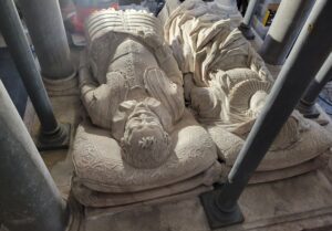 Recumbent effigies of Sir John and Lady Monson on their tomb in South Carlton, Lincolnshire.