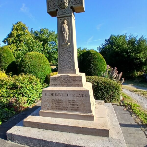 Taddington war memorial cross in Derbyshire