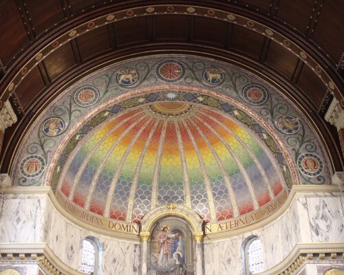 The spectacular mosaics at Sacred Heart Catholic Church in Aston, Birmingham. Spectacular mosaics at Sacred Heart Catholic Church in Aston, Birmingham.