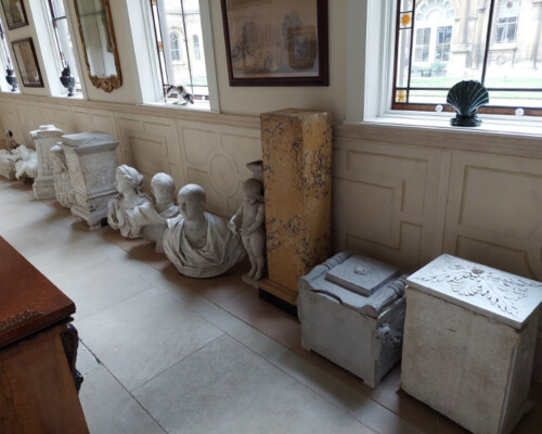 Collection objects at Burghley House, 2021.