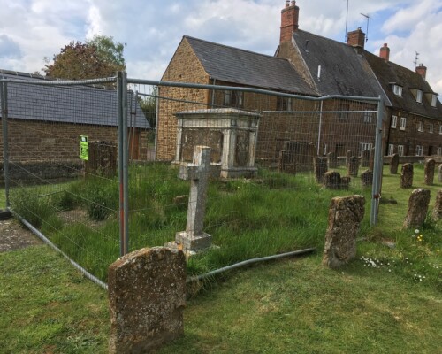 A tomb in Middleton Cheney churchyard, Northamptonshire, before conservation A tomb in Middleton Cheney churchyard, Northamptonshire, before conservation