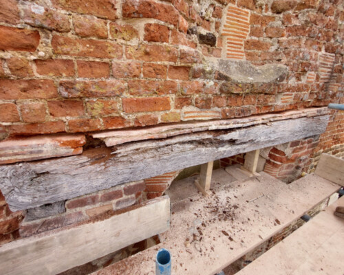 Brickwork and woodwork conservation at the Jacobean Houghton House, Bedfordshire