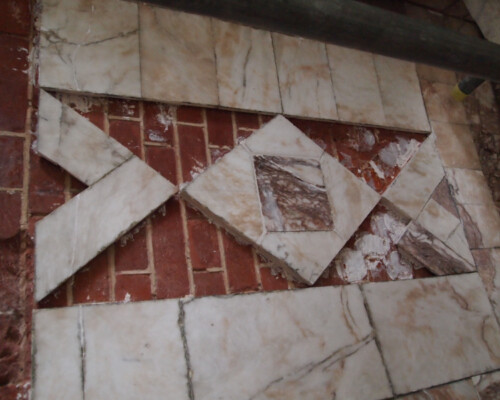 Conservation of decorative stone tiles at St George's Garrison Church, Woolwich Conservation of decorative stone tiles at St George's Garrison Church, Woolwich