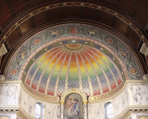 The spectacular mosaics at Sacred Heart Catholic Church in Aston, Birmingham. The spectacular mosaics at Sacred Heart Catholic Church in Aston, Birmingham.