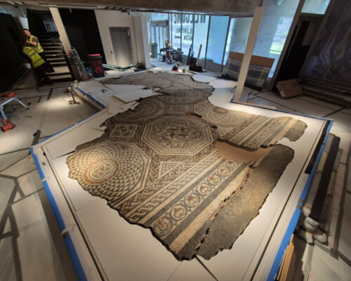 Conserved mosaics reinstalled at Leicester's Jewry Wall Museum, 2025. Conserved mosaics reinstalled at Leicester's Jewry Wall Museum, 2025.