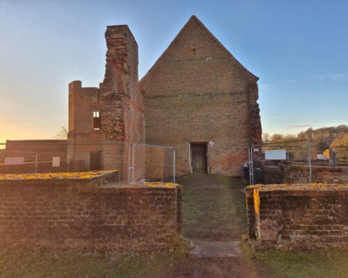 Brickwork at Bradgate Chapel, Leicestershire, during conservation