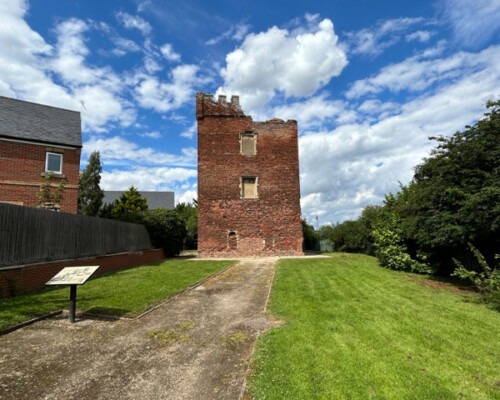 15th century brickwork at the Hussey Tower, Boston, Lincolnshire, conserved in 2024