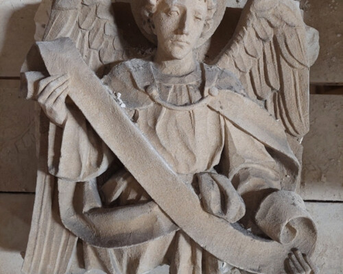 Stonework dismantled from reredos at St Margaret's Church, Horsforth