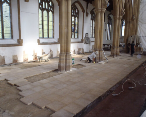 New flooring by Skillingtons at Wells-next-the-Sea church