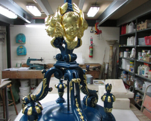 Woodwork from the font at Holy Trinity Church, Sunderland, after conservation and regilding Woodwork from the font at Holy Trinity Church, Sunderland, after conservation and regilding