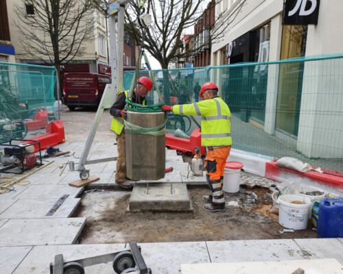 Reinstalling Trevor Huddleston statue in Bedford. Reinstalling Trevor Huddleston statue in Bedford.
