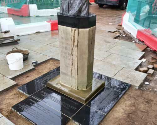 Reinstalled Trevor Huddleston statue in Bedford. Reinstalled Trevor Huddleston statue in Bedford.