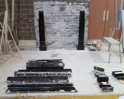 Installation of fireplace at Edinburgh for National Museums Scotland.