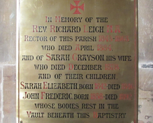 Memorial brass in Halsall Church, Lancashire, after conservation