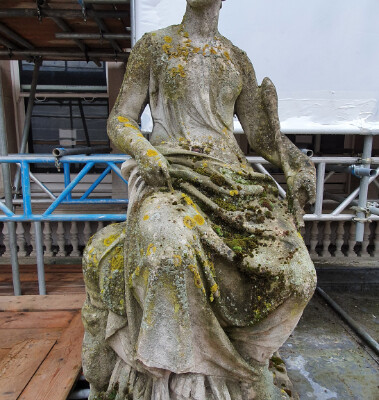 Sculpture atop Ipswich Post Office, before cleaning. Sculpture atop Ipswich Post Office, before cleaning.