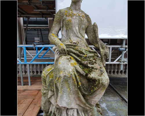 Sculpture atop Ipswich Post Office, before cleaning. Sculpture atop Ipswich Post Office, before cleaning.