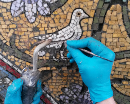 Conserving the mosaics at St George's Garrison Church, Woolwich.
