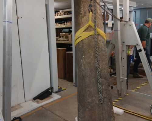 Heavy artefact handling for Lincoln Museum.
