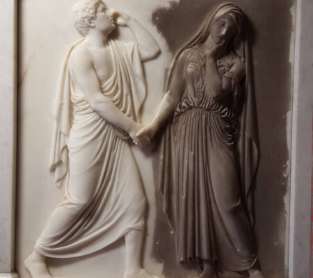 Memorial to Charles Drake Garrard in Wheathampstead church, Hertfordshire, during cleaning Memorial to Charles Drake Garrard in Wheathampstead church, Hertfordshire, during cleaning