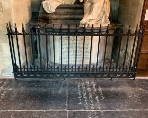 Railings protecting a monument at Southwick Church, Peterborough Railings protecting a monument at Southwick Church, Peterborough