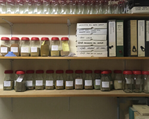 National reference library of samples in the workshop. National reference library of samples in the workshop.
