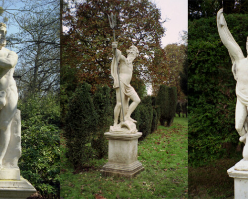 Replicas at Kirby Hall of Hercules, Mercury and Neptune from Wrest